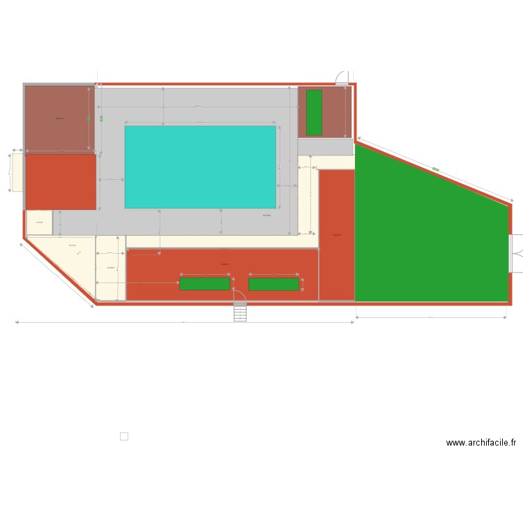 extension plages piscine projet 261021. Plan de 8 pièces et 188 m2