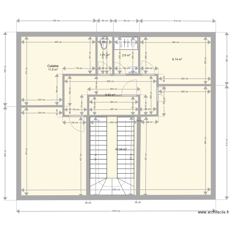 1er etage avec palier. Plan de 0 pièce et 0 m2