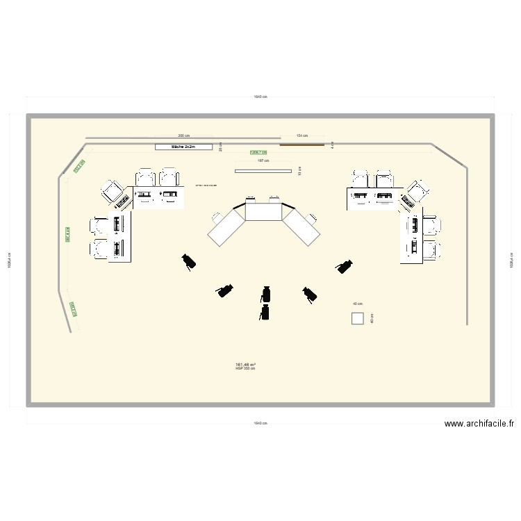 Plateau MVS prod 4. Plan de 1 pièce et 161 m2