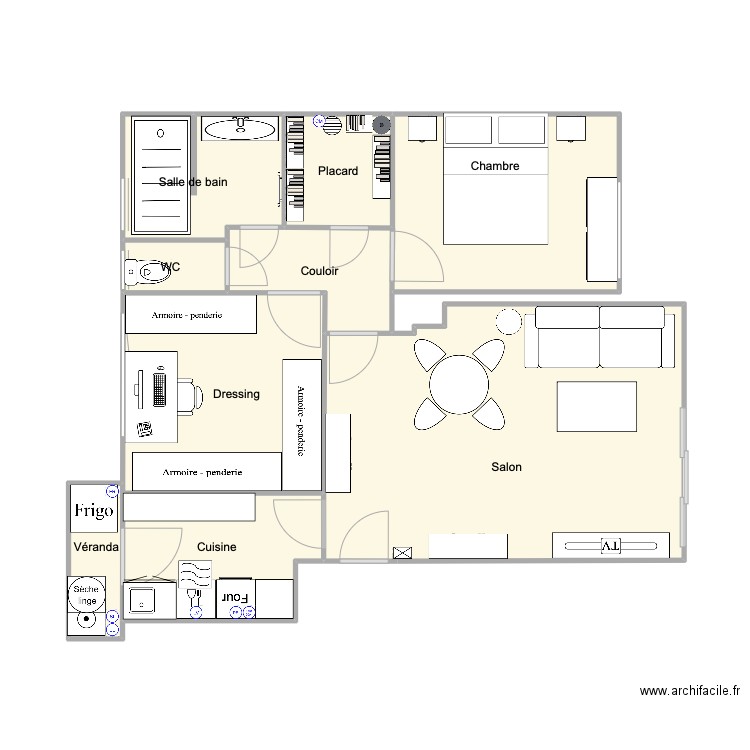 privé. Plan de 9 pièces et 55 m2