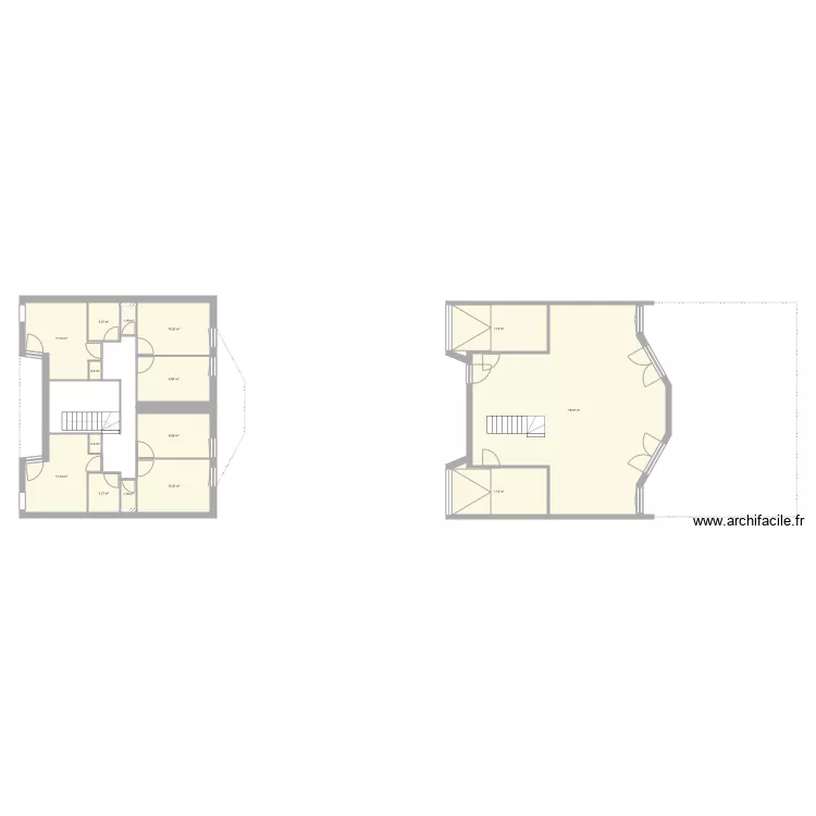 Home existant 79 et 81 reli&eacute;es. Plan de 