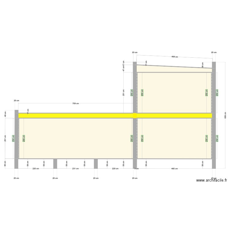 Maison Principale Profilé. Plan de 10 pièces et 46 m2