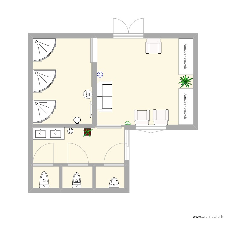 Toilette Luxe. Plan de 0 pièce et 0 m2