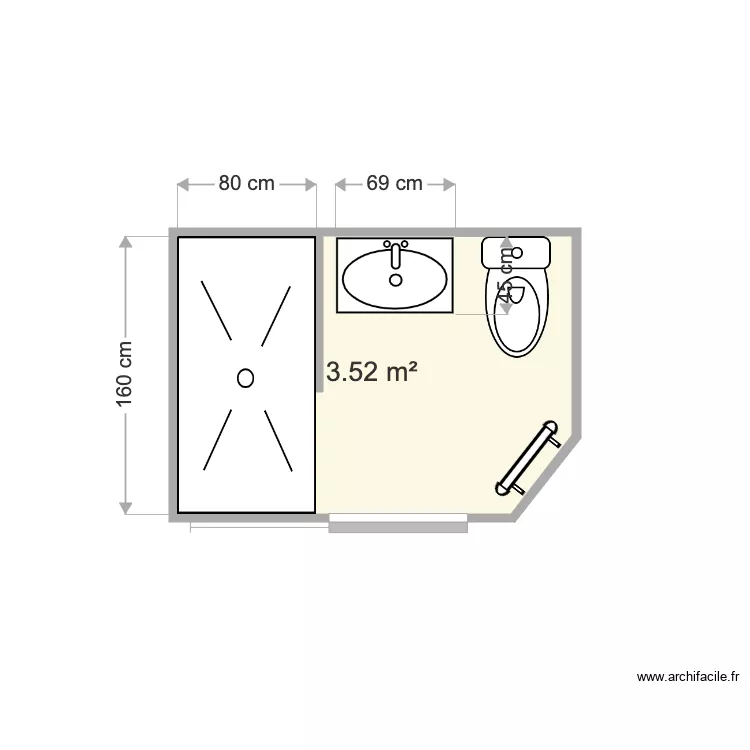 Salle de bain Grasse. Plan de 