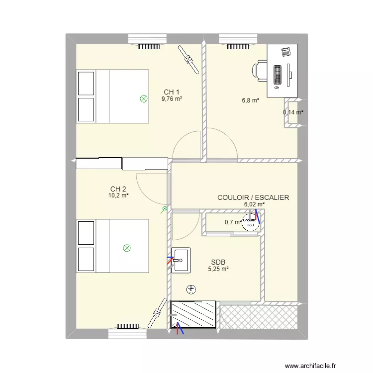 R1 - Maison TIRAUX Plomb. Plan de 