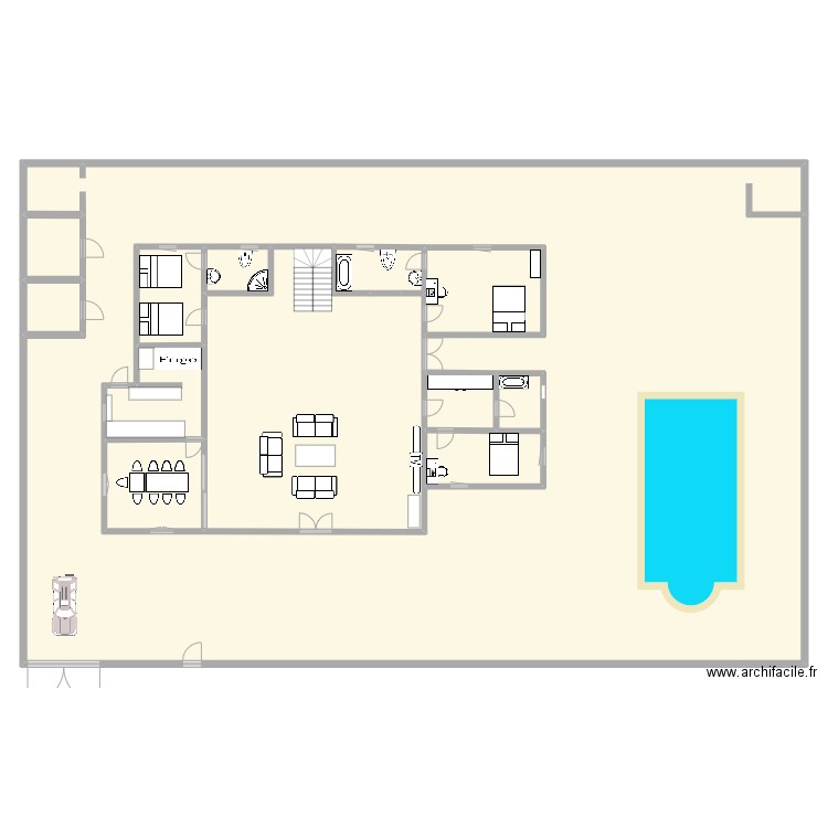 Villa galieni. Plan de 13 pièces et 893 m2