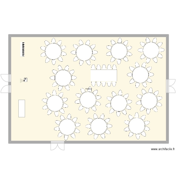 plan de salle mariage 1. Plan de 1 pièce et 174 m2