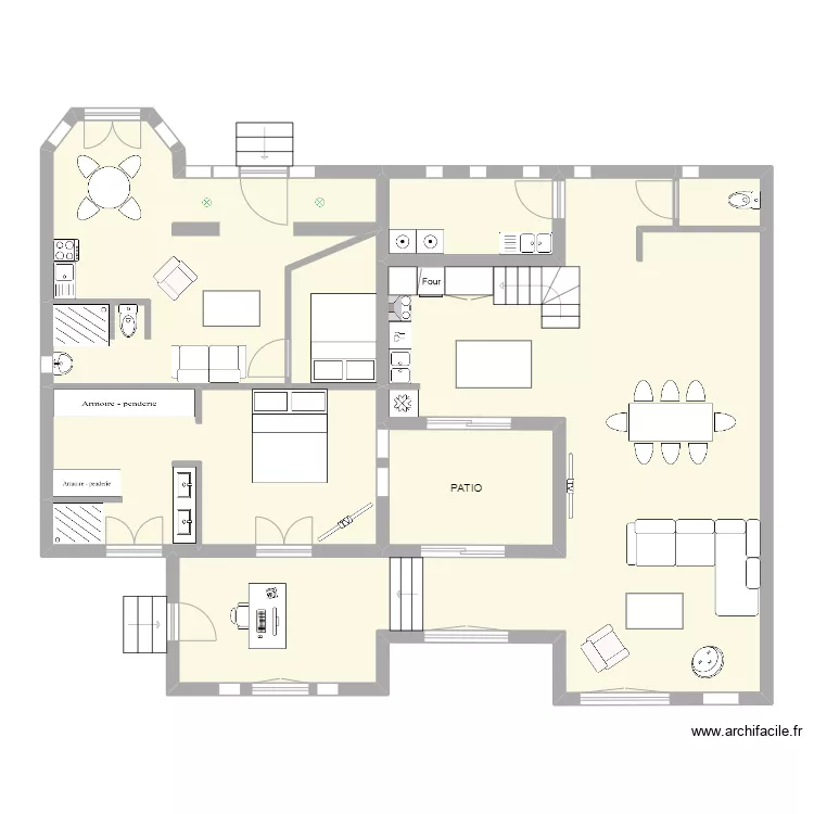 Pigo Meubl&eacute; RDC. Plan de 