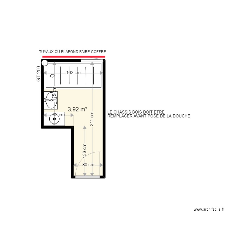 DONNAIT SYLVIE . Plan de 1 pièce et 4 m2