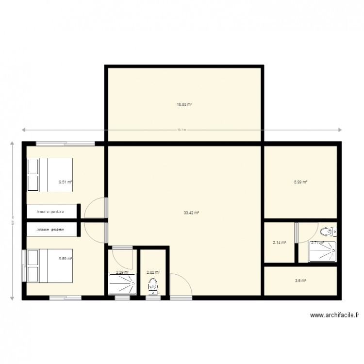 Maison 1. Plan de 0 pièce et 0 m2