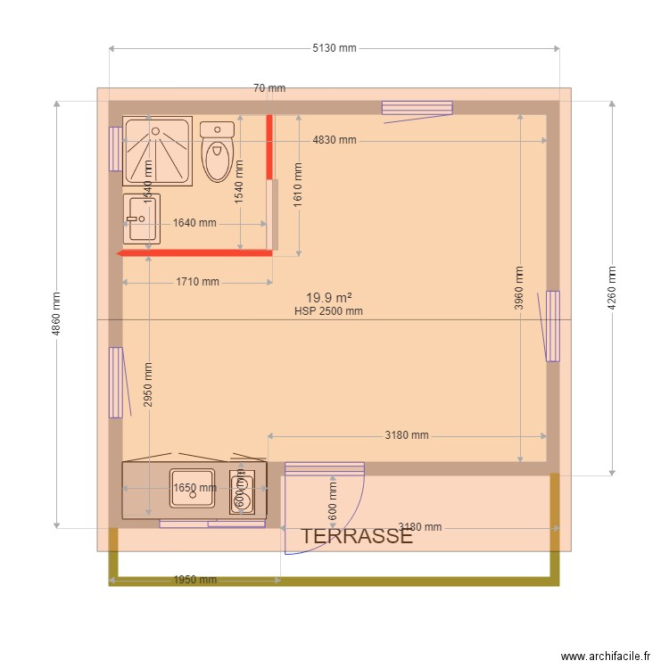 konor. Plan de 0 pièce et 0 m2