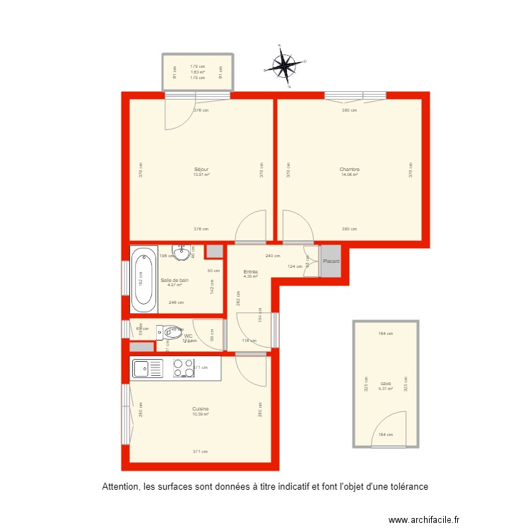 BI 2864 côté. Plan de 0 pièce et 0 m2