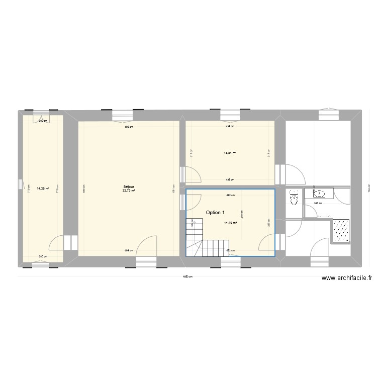 Petit Rezole RDC  Version Janvier 2023. Plan de 4 pièces et 75 m2