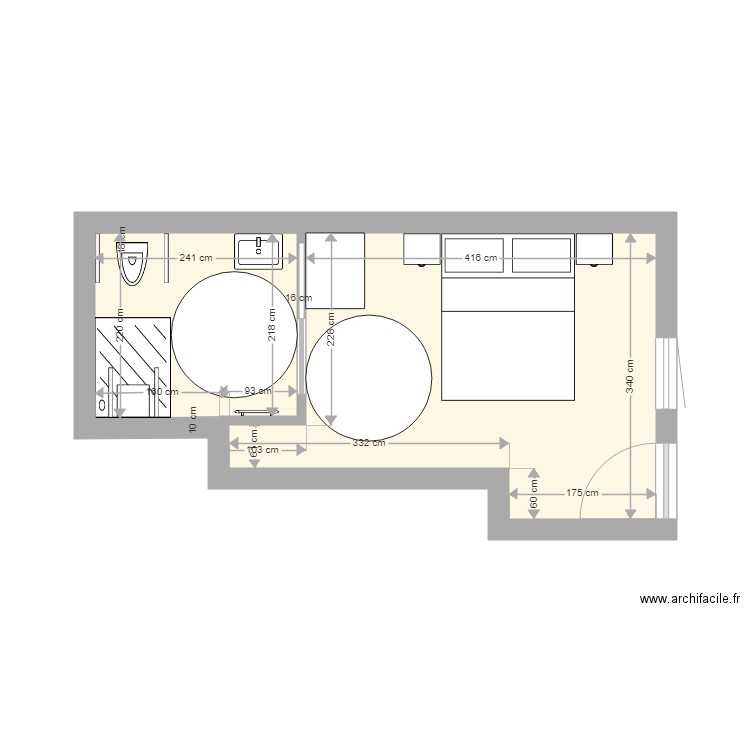 plan chambre 1 rdc. Plan de 0 pièce et 0 m2