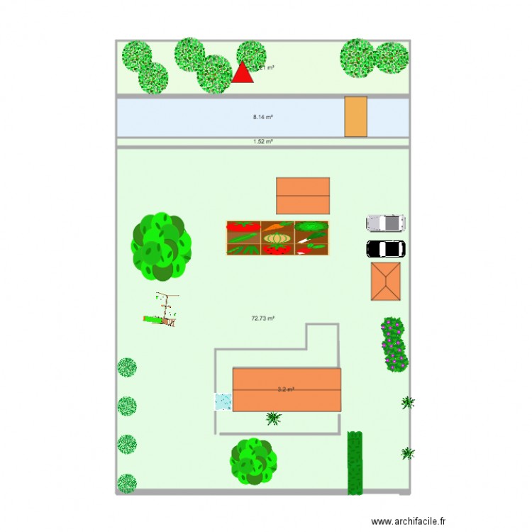 plan jardin. Plan de 0 pièce et 0 m2