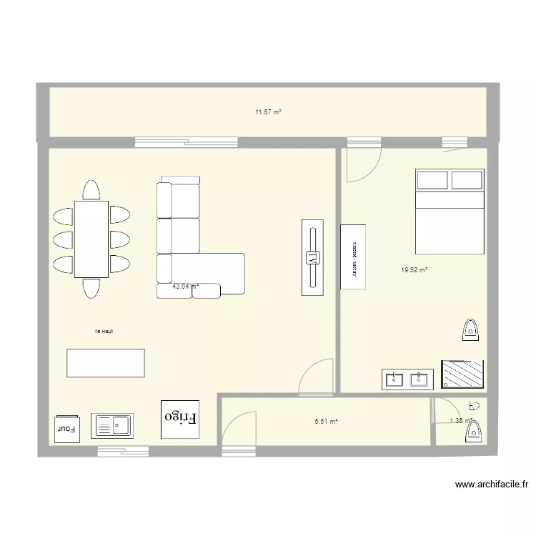 MAISON AU RDC . Plan de 