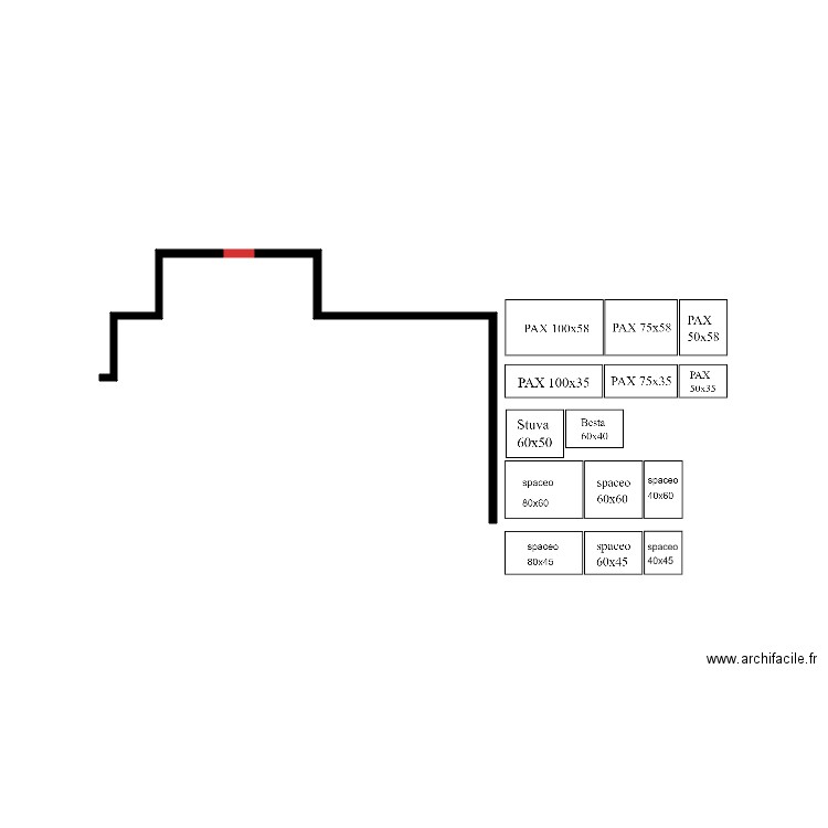 Dressing modules. Plan de 0 pièce et 0 m2