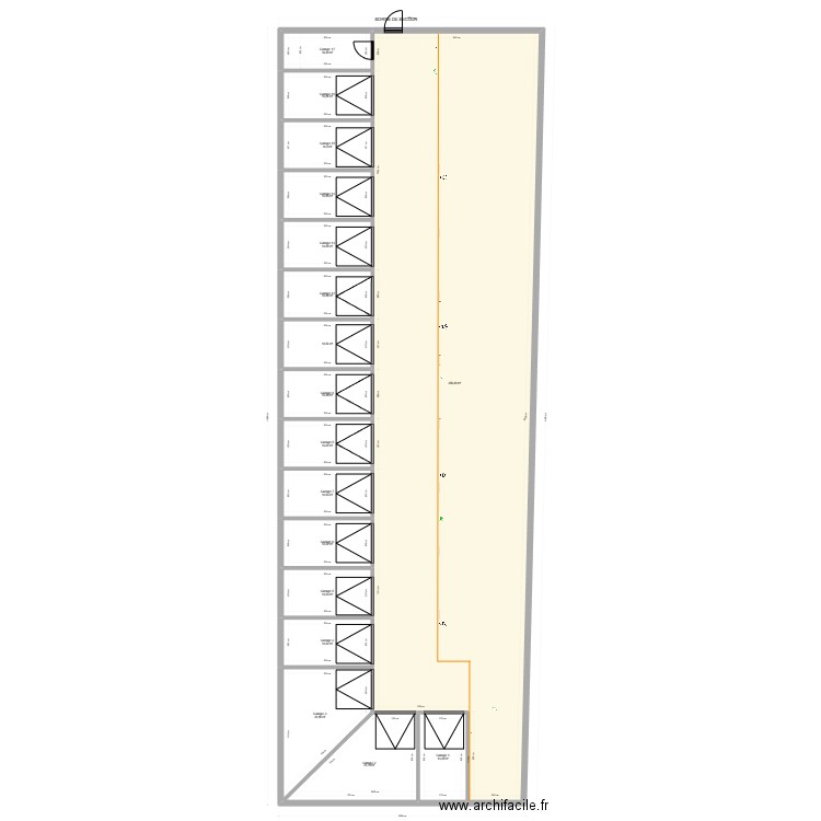 garage etage. Plan de 17 pièces et 596 m2