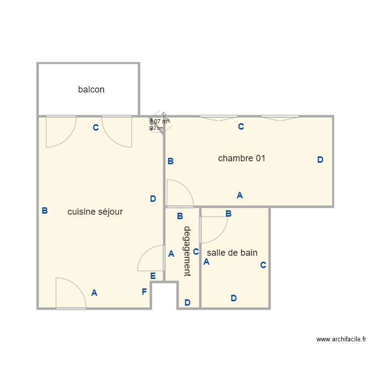 sci les tilleuls PB. Plan de 4 pièces et 34 m2