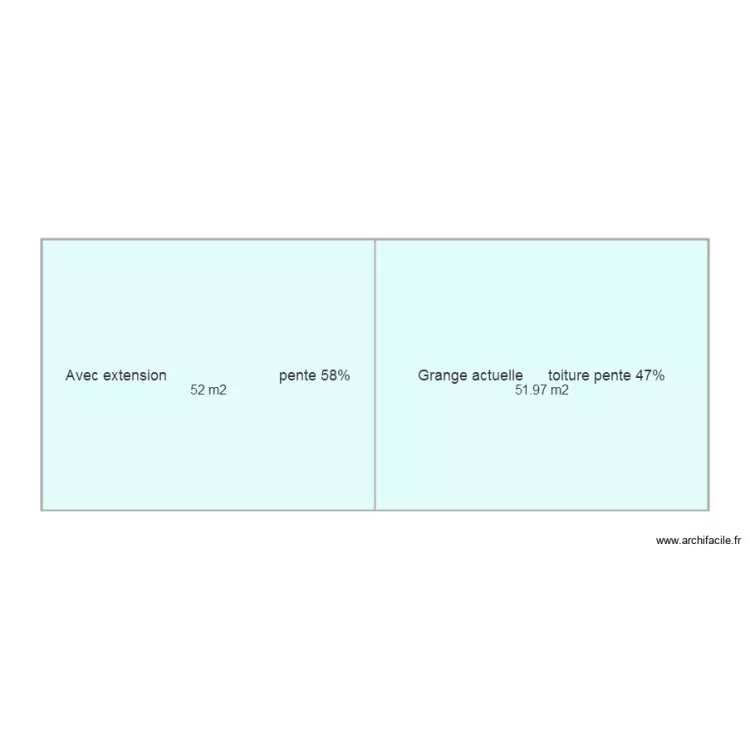 toiture avec extension. Plan de 