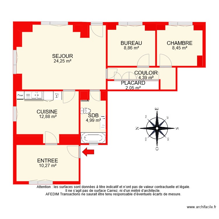 BI 8181. Plan de 19 pièces et 80 m2