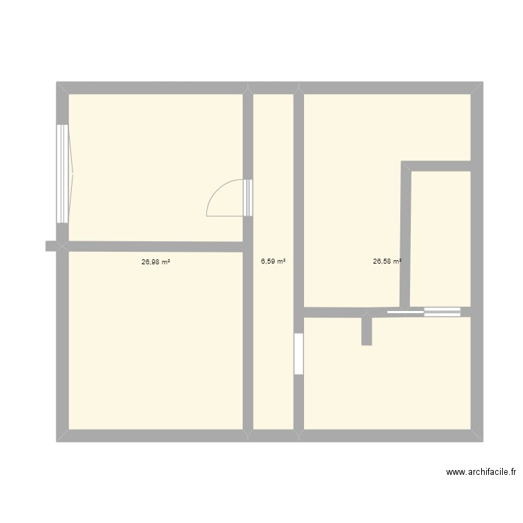 Mon appartement. Plan de 3 pièces et 60 m2