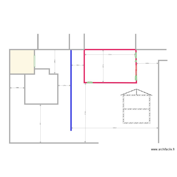 62 bis 8 projet implantation 1. Plan de 0 pièce et 0 m2