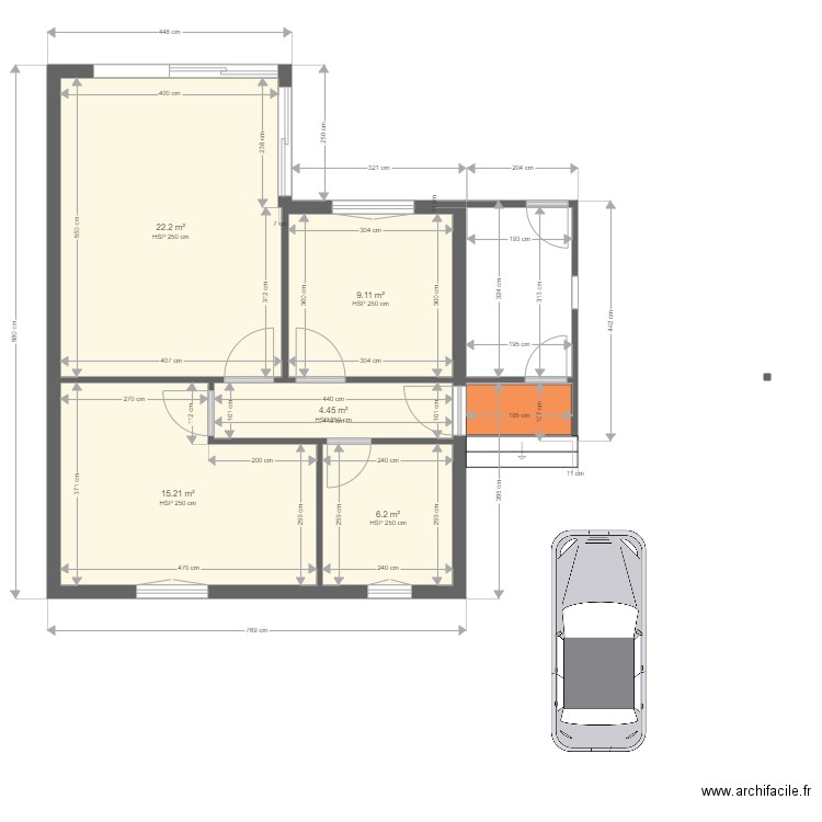 MAISON CATIC  ESCH . Plan de 5 pièces et 57 m2