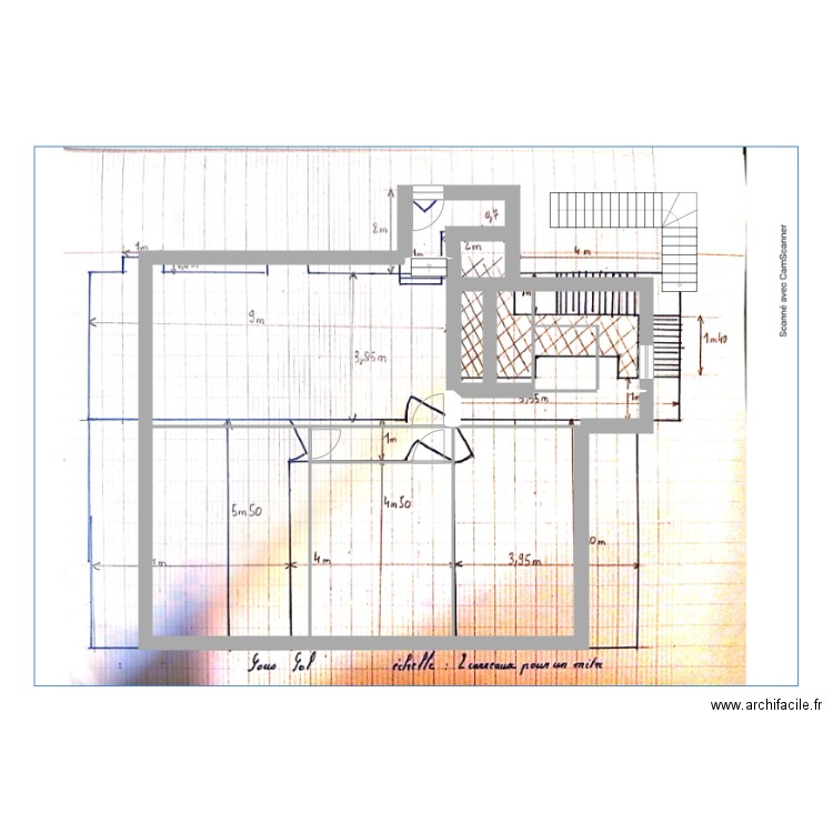 Moulaire Niv 0 croquis. Plan de 12 pièces et 134 m2