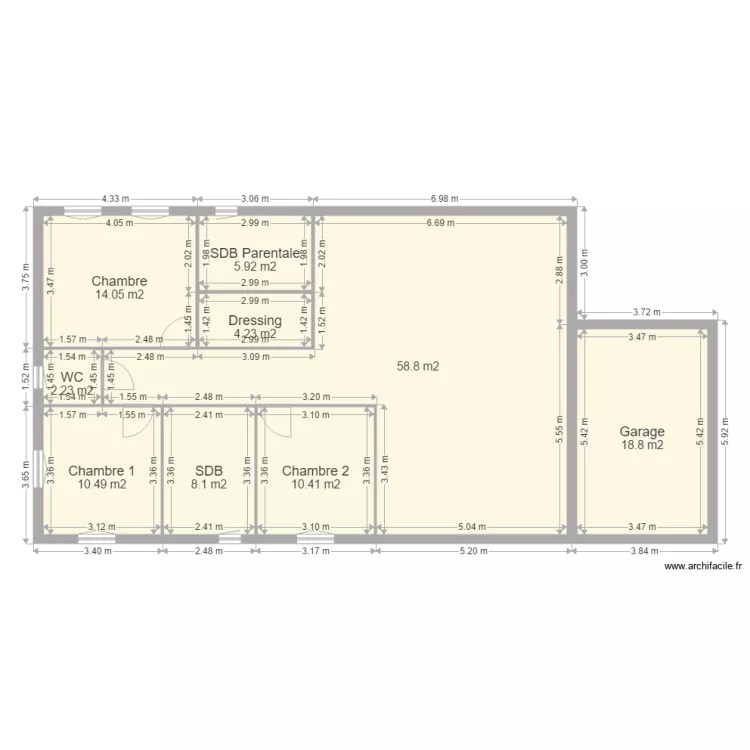 Maison bis. Plan de 