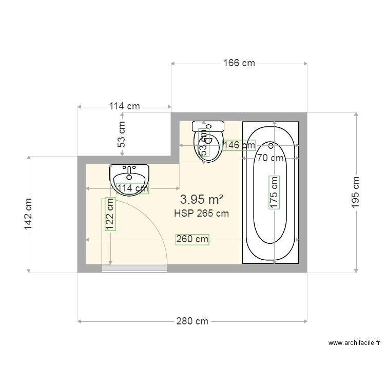 SdB LEYDIER. Plan de 0 pièce et 0 m2