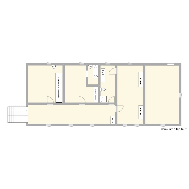 1er etage Bleret. Plan de 7 pièces et 136 m2