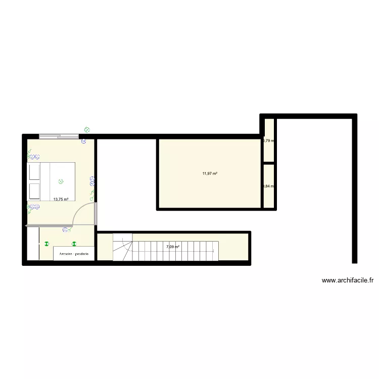 Etage piece par piece. Plan de 5 et 34 m² Etage piece par piece. Plan de 5 et 34 m²