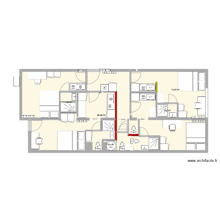 ST HERBLAIN MAYENNE VF2-1. Plan de 4 pièces et 73 m2