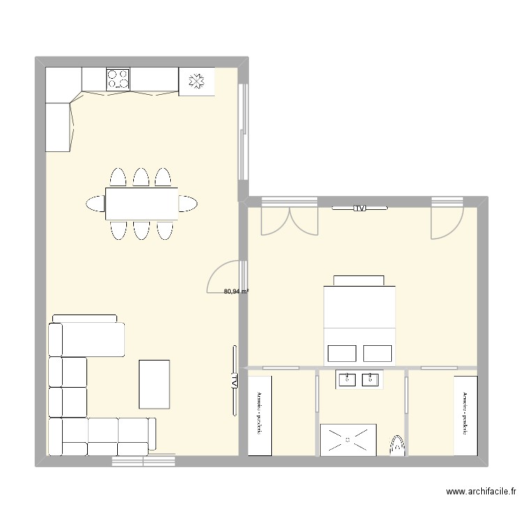 StellAx. Plan de 1 pièce et 81 m2