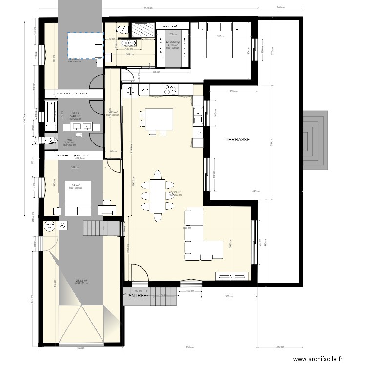 Plan de niveau meublé modifié. Plan de 0 pièce et 0 m2