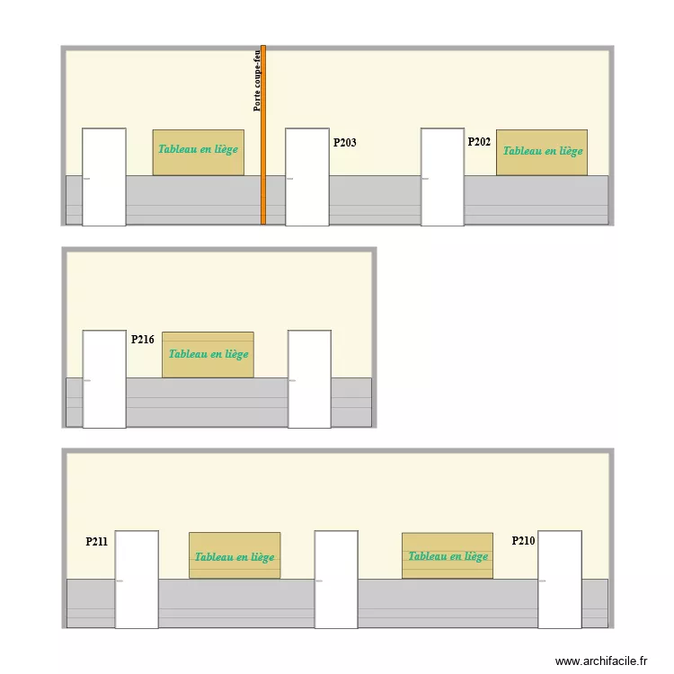 tableaux li&egrave;ge  P202  P203. Plan de 