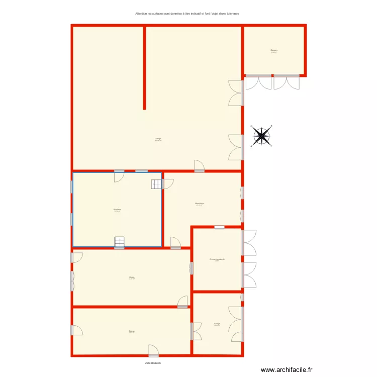 BI 3304 annexes c&ocirc;t&eacute;. Plan de 