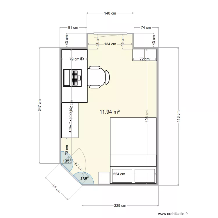 CHAMBRE CHARLOTTE. Plan de 