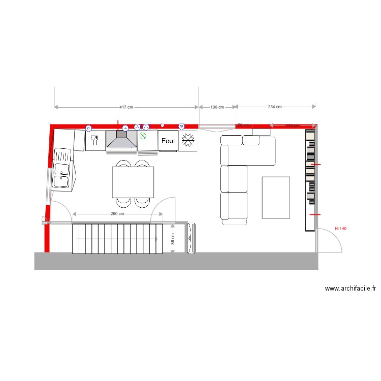 Pezilla 1er etage cuisine bain . Plan de 0 pièce et 0 m2