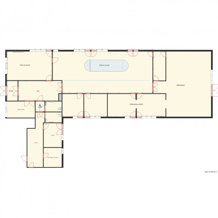 Projet salle de conseil ouvertures 1104. Plan de 0 pièce et 0 m2