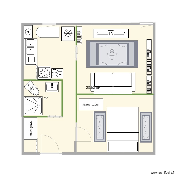 Appart F2. Plan de 0 pièce et 0 m2