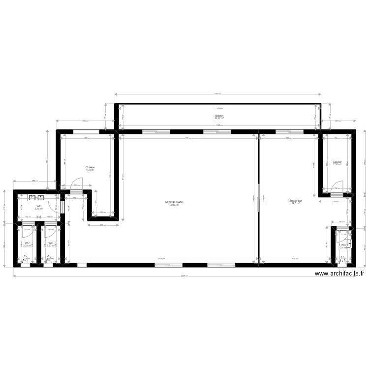 Plan salle-mariage R+1 . Plan de 9 pièces et 190 m2