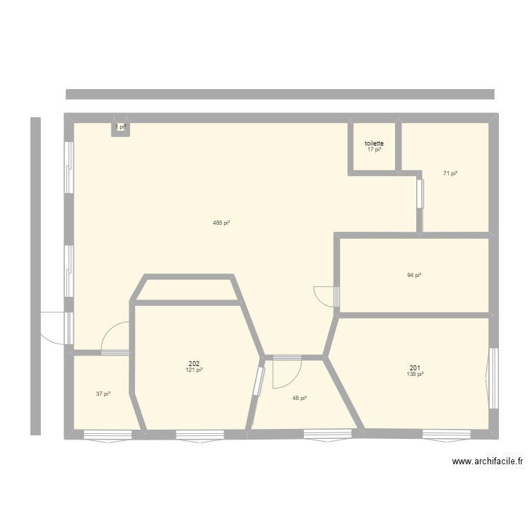 Clinique du 84. Plan de 9 pièces et 94 m2