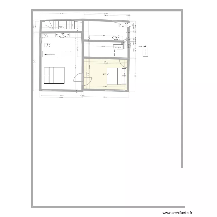 babacar etage. Plan de 1 et 13 m² babacar etage. Plan de 1 et 13 m²