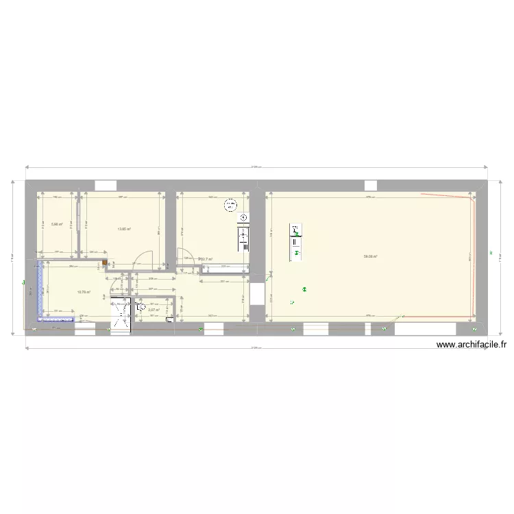 cotes cloisons. Plan de cotes cloisons. Plan de