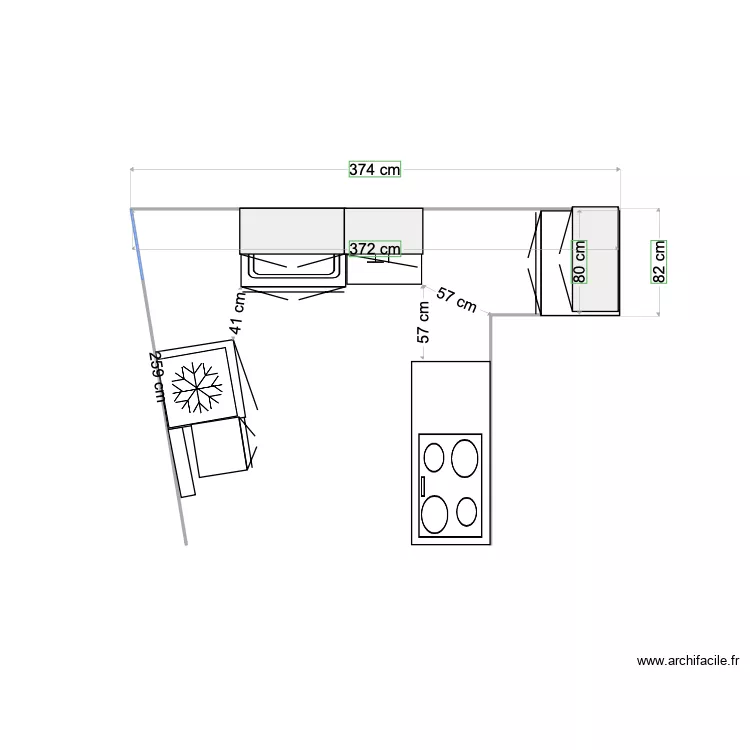 CUISINE STE MARGUERITE ANDREO. Plan de 
