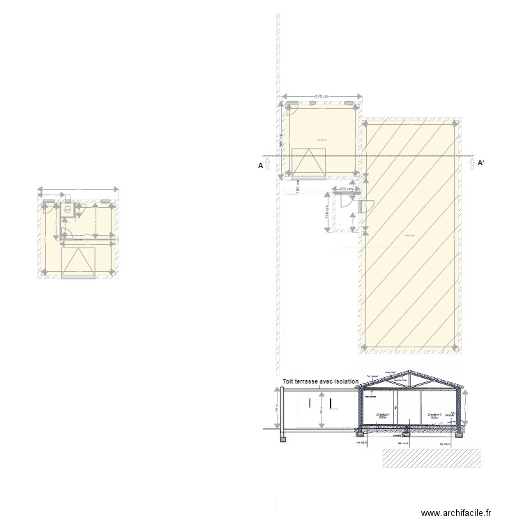 Nouveau plan avec entrée. Plan de 4 pièces et 172 m2