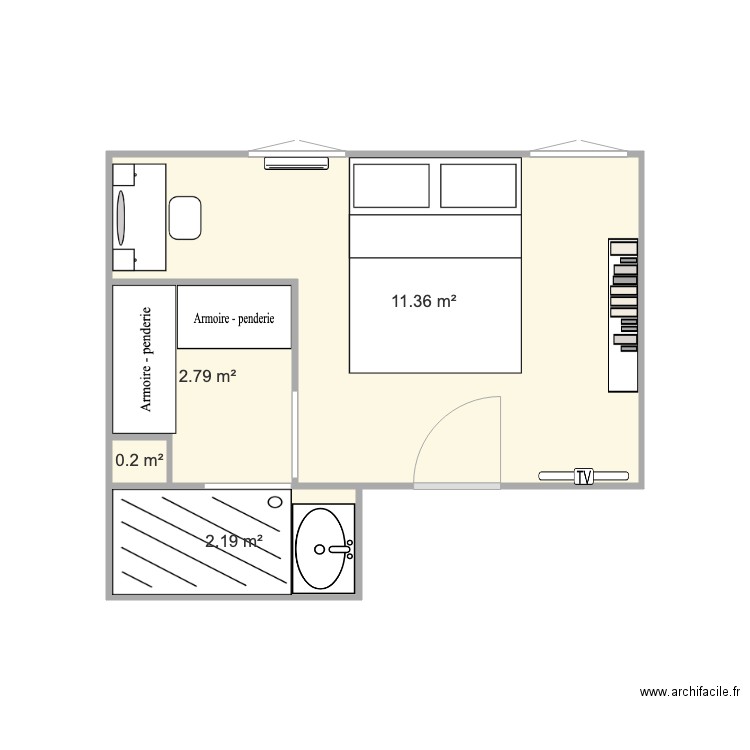 suite parentale. Plan de 0 pièce et 0 m2