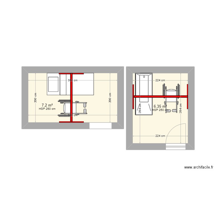 Thermes sallies de bearn. Plan de 2 pièces et 14 m2